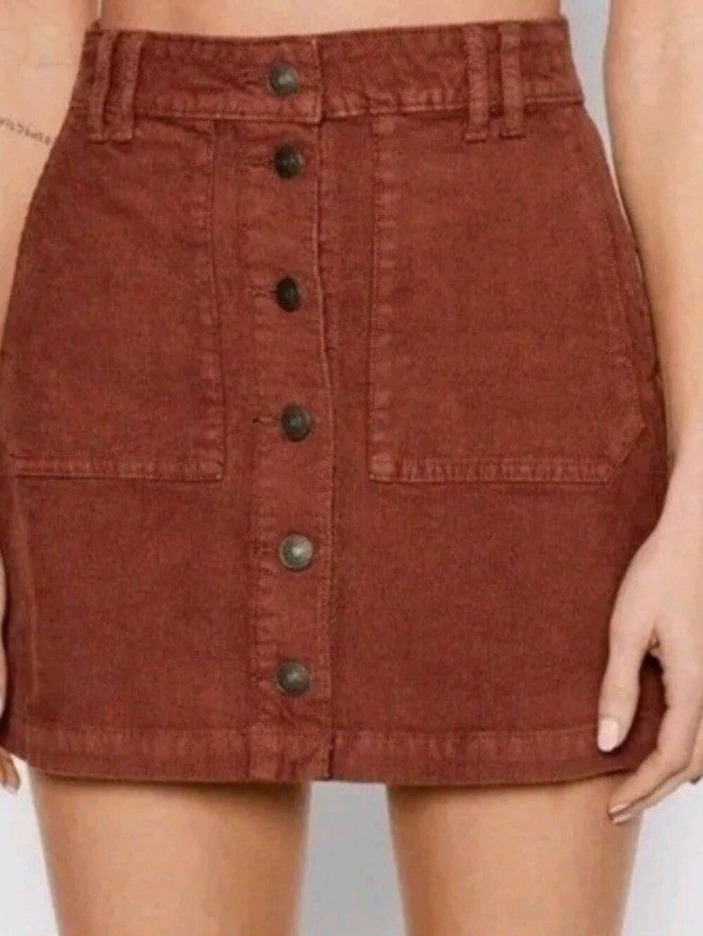 American Eagle Corduroy A Line Button Up Skirt NWOT Size 12